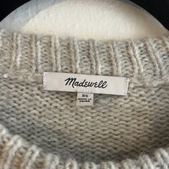 Madewell Wool-Blend Wedge Sweater Grey Size XS - Picture 4 of 6
